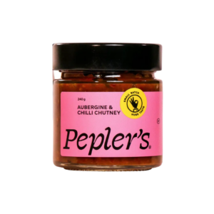 aubergine & chilli chutney peplers